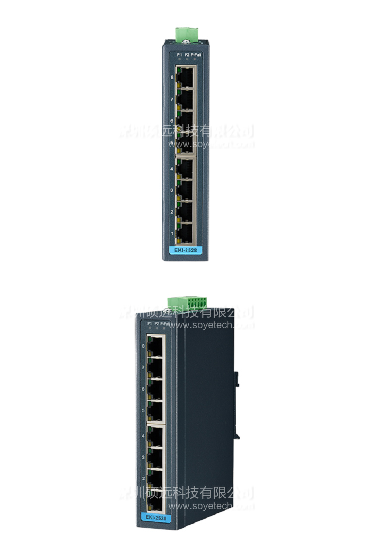 研华 EKI-2528 8端口非网管型工业以太网交换机