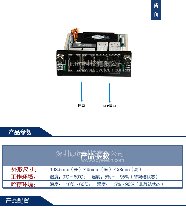 研祥四电口+四光口千兆网络模块，带2组BYPASSENM-4824ES