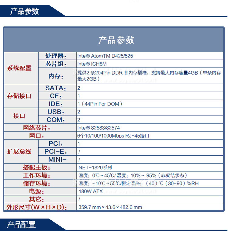 研祥1U上架低功耗网络应用平台NPC-8120