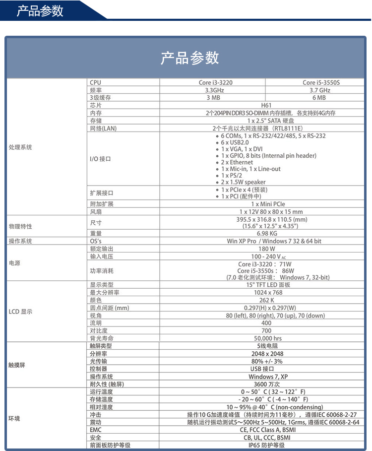 全新研华无风扇嵌入式工控机 多功能平板电脑 PPC-8150