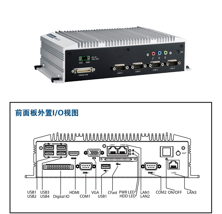 研华无风扇嵌入式工控机ARK-2120F