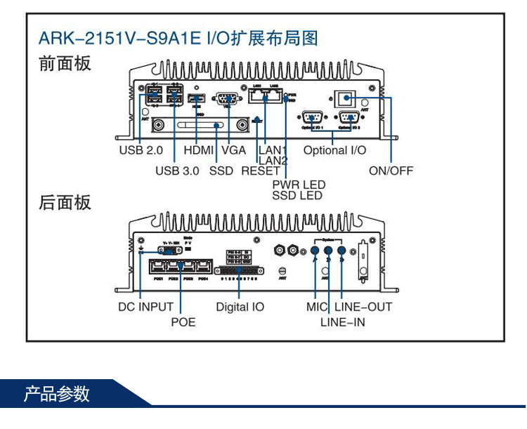 全新研华无风扇嵌入式工控机 车载应用 ARK-2151V