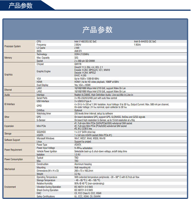 全新研华无风扇嵌入式工控机 车载应用 ARK-2250V