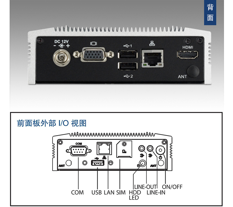 全新研华 无风扇嵌入式工控机 超紧凑ARK-1000系列 ARK-1122F