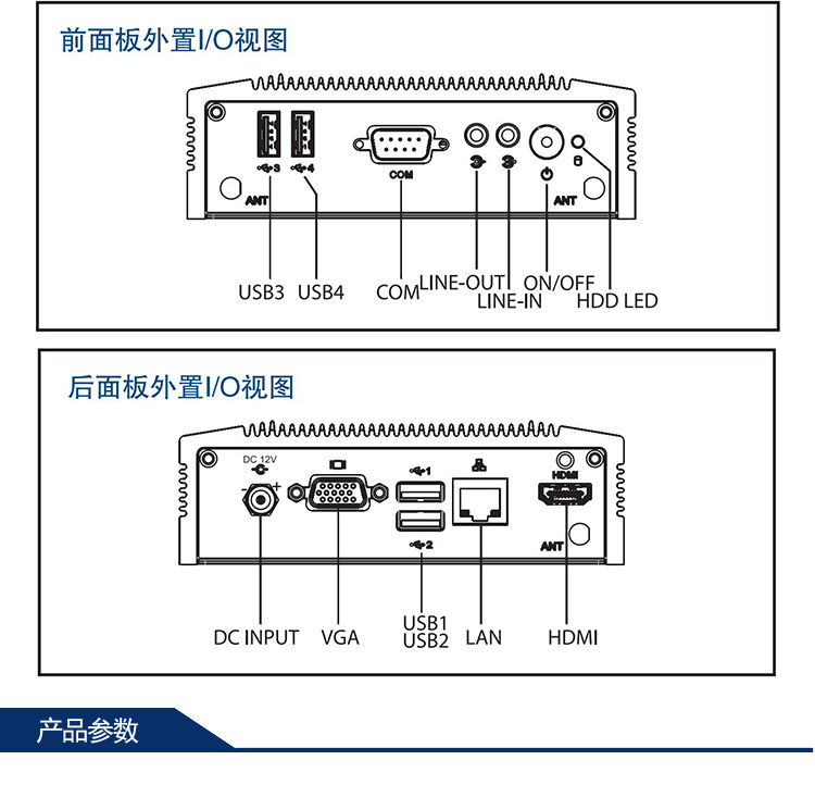 全新研华 无风扇嵌入式工控机 超紧凑ARK-1000系列 ARK-1122HS