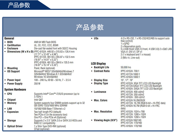 全新研华无风扇嵌入式工控机 多功能平板电脑 IPPC-6192A