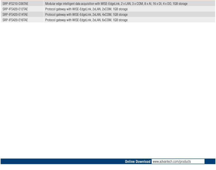 研华SRP-IFS420-E12TAE Protocol gateway with WISE-EdgeLink, 2xLAN, 2xCOM, 1GB storage