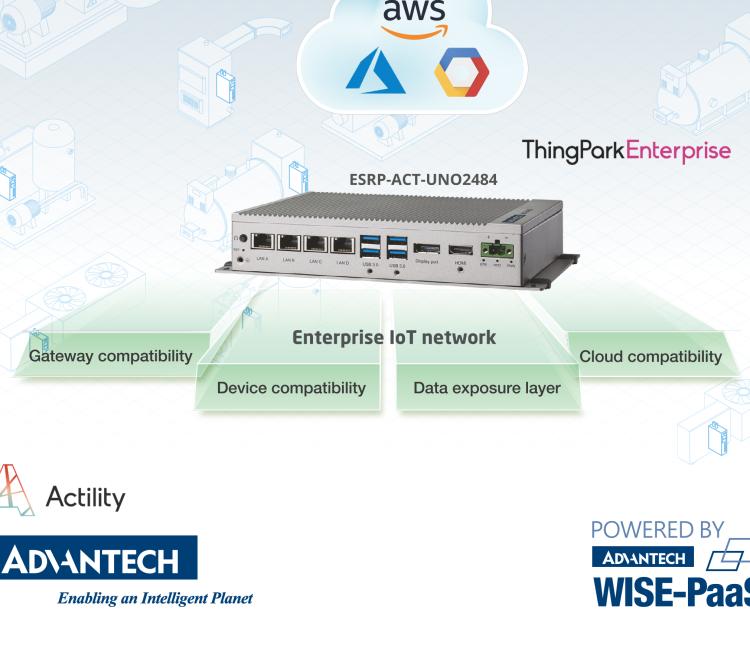 研华ESRP-ACT-UNO2484 Embedded automation computer with a preinstalled version of Actility ThingPark Enterpirse
