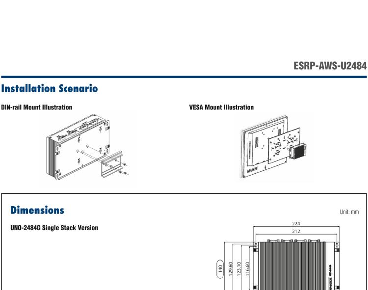 研华ESRP-AWS-U2484 Intel® Core® i5 Modular Compact Embedded Box PC with AWS IoT Greengrass and WISE-EdgeLink
