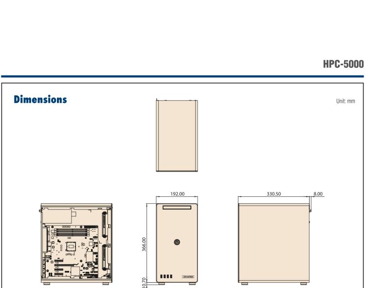 研华HPC-5000 microATX / Mini-ITX主板的小型塔式机箱