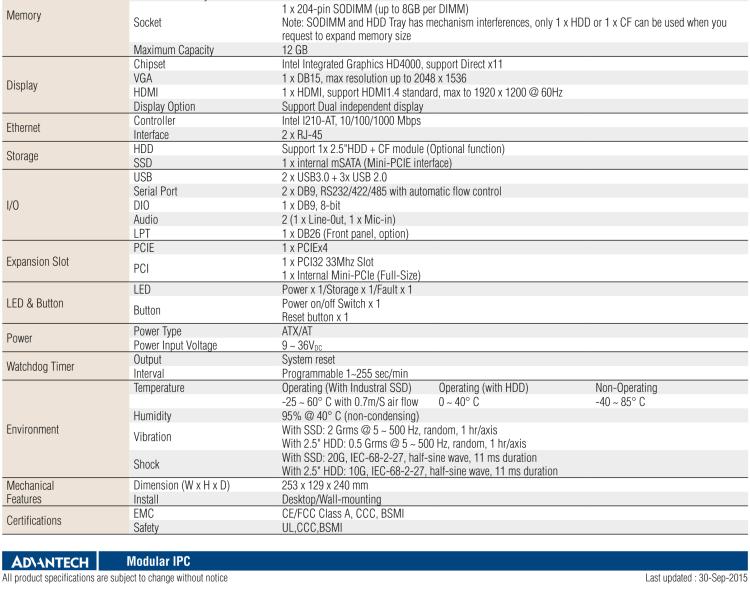 研华ARK-5420 Intel® 第三代 Core™ i 处理器无风扇嵌入式工控机，支持 PCIEx4 & PCI