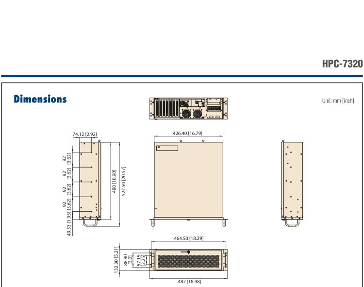 研华HPC-7320 3U用于EATX / ATX / MicroATX主板的短机箱,机架式/壁挂式/塔式底盘