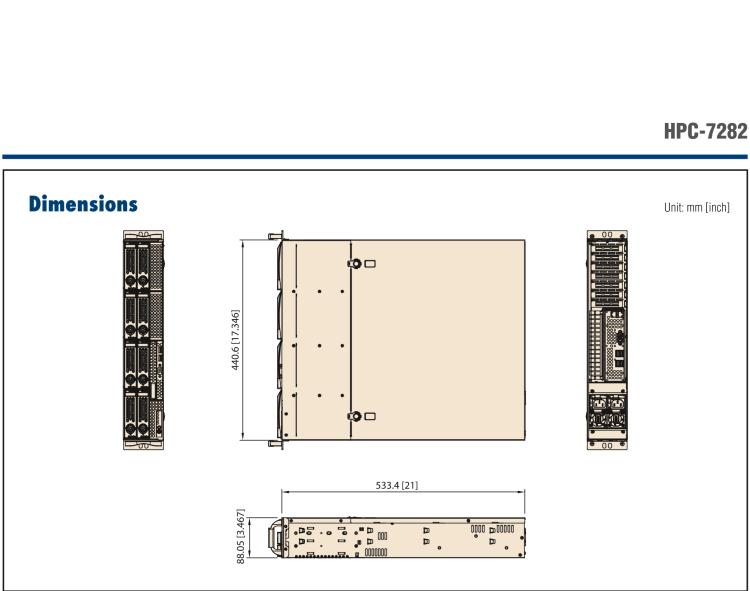 研华HPC-7282 2U 机架式机箱，适用于 Micro/ATX 服务器主板，支持8个2.5寸/3.5寸热插拔硬盘，7个半高扩展槽