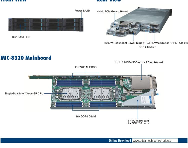 研华SKY-9232D3 2U 4Node Rackmount Server for Hyper-converged Infrastructure and Storage