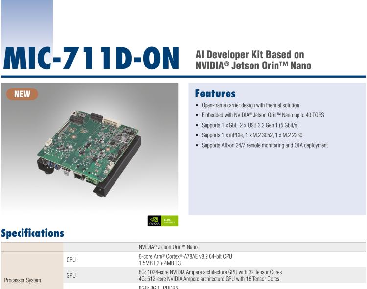 研华MIC-711D-ON NVIDIA® Jetson Orin™ Nano 开发套件