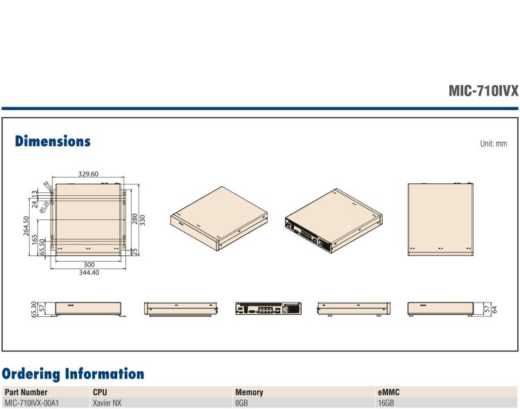 研华MIC-710IVX 基于 NVIDIA® Jetson™ Xavier NX 8ch AI 系统