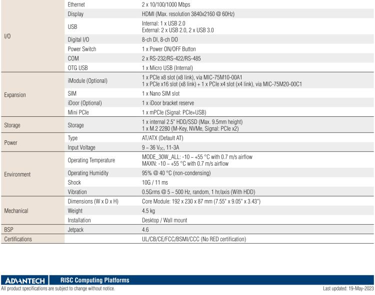 研华MIC-730AI 基于 NVIDIA Jetson® Xavier平台AI推理服务器