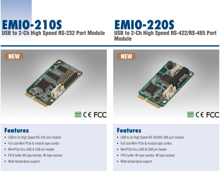 研华EMIO-210S USB 转 2 路高速 RS-232 端口模块