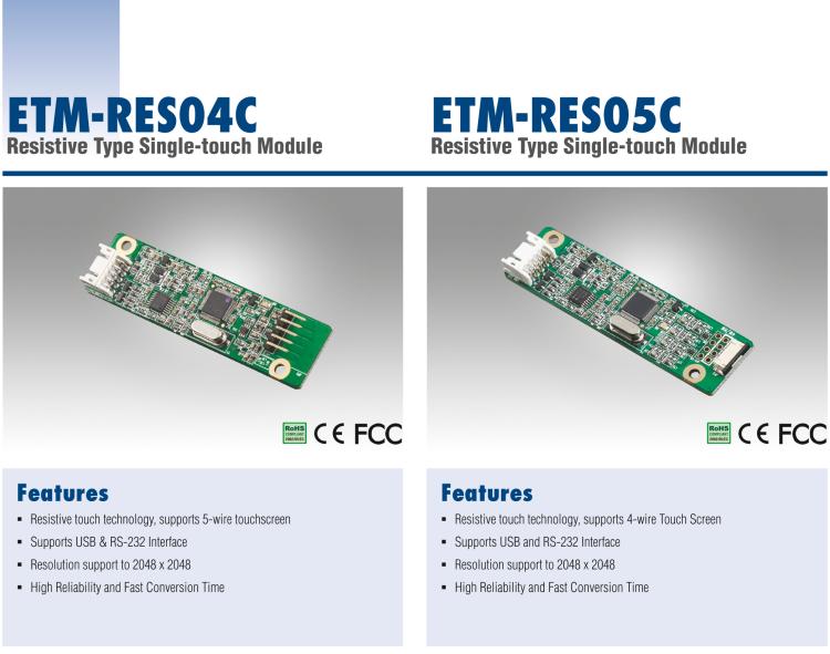 研华ETM-RES05C 4 线电阻式单点触控模块