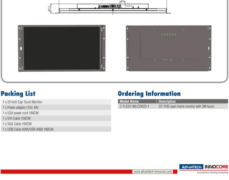 研华96LCDK23-1 23" Open Frame Gaming Monitor