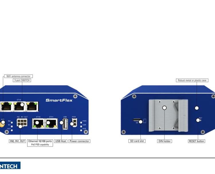 研华BB-SR30000115-SWH SmartFlex, Global, 5x Ethernet, Plastic, International Power Supply (EU, US, UK, AUS)
