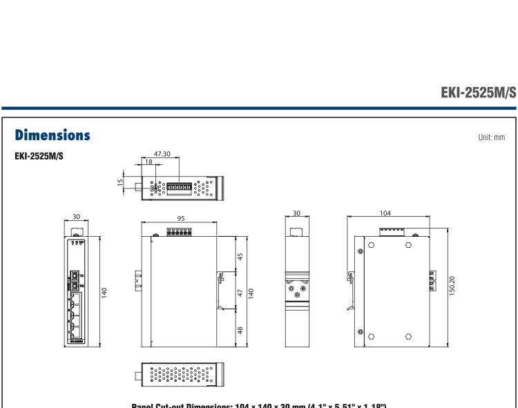 研华EKI-2525M 4+1 SC多模光纤端口非网管型工业以太网交换机
