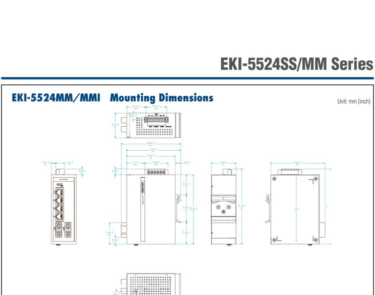 研华EKI-5524SSI 2光4电百兆ProView(组态)系列工业以太网交换机(包含单模/多模、SC/ST接口)