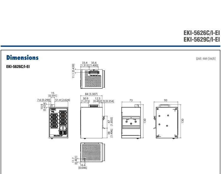 研华EKI-5629C-EI 8FE+2G Combo Managed Ethernet Switch support EtherNet/IP