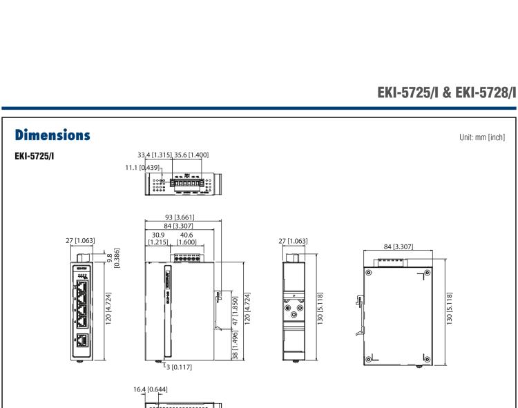 研华EKI-5725I 5端口千兆ProView（组态）系列宽温型工业以太网交换机