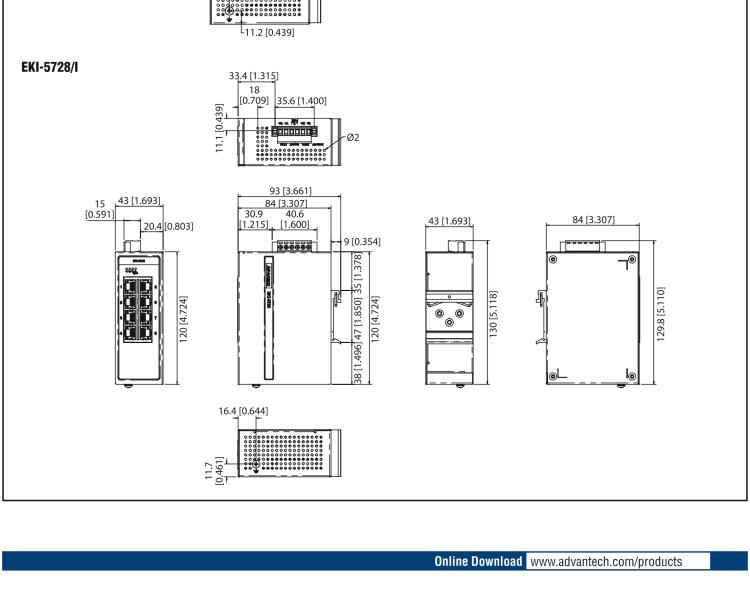 研华EKI-5725I 5端口千兆ProView（组态）系列宽温型工业以太网交换机