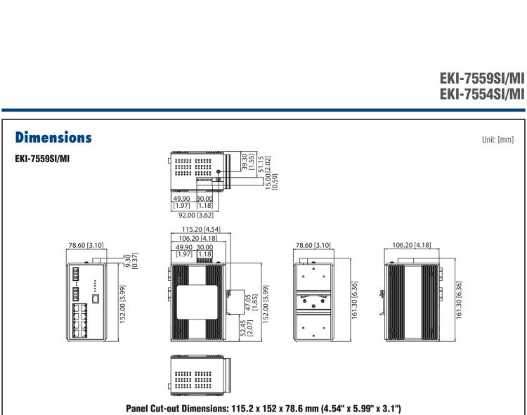 研华EKI-7559SI 8+2SC 光纤端口宽温网管型工业以太网交换机