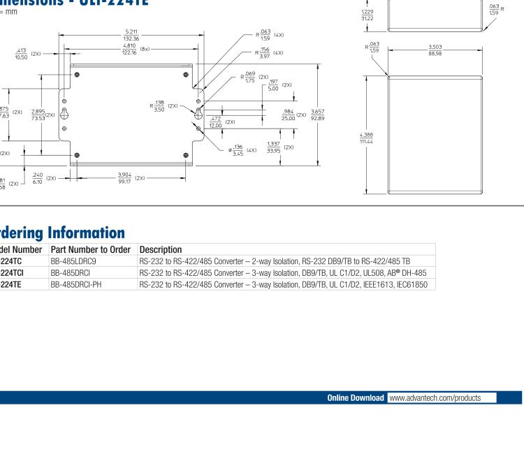 研华BB-485DRCI-PH ULI-224TE 重型工业 RS-232 至 RS-422/485 隔离转换器
