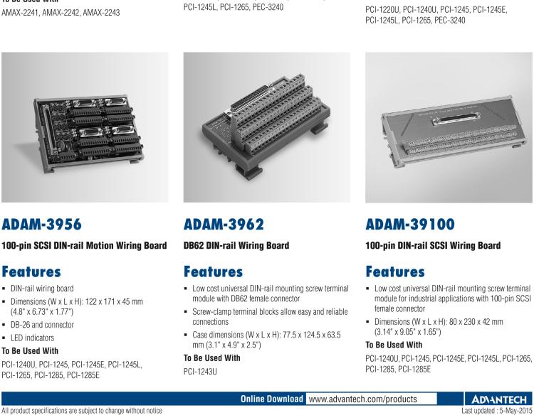 研华ADAM-3952 DIN导轨安装的PCI-124050脚SCSI-II接线端子