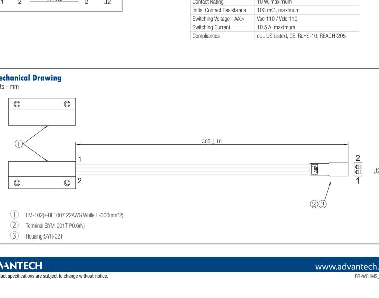 研华BB-WCHMS Door Open/Close Magnet/Reed Switch Sensor