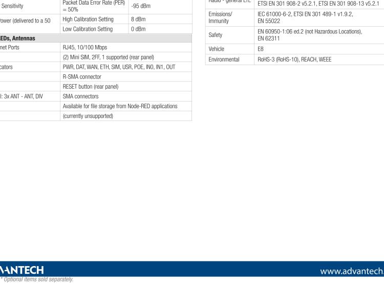 研华BB-SG30000525-42 SmartSwarm 342 Gateway - Wired Ethernet, International Power Supply