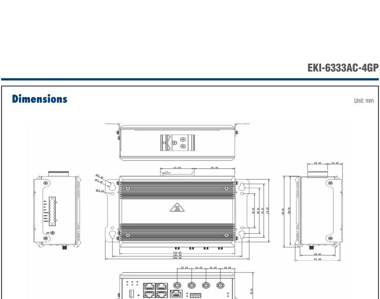 研华EKI-6333AC-4GP IEEE 802.11 a/b/g/n/ac Wi-Fi AP