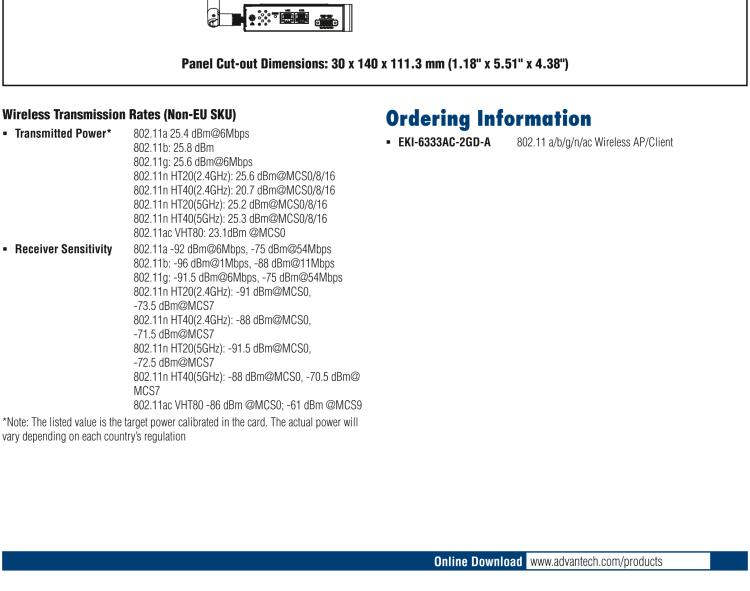 研华EKI-6333AC-2GD IEEE 802.11 a/b/g/n/ac Wi-Fi Access Point