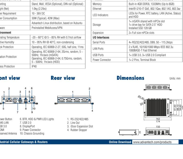 研华VPN-BOX-UNO23-500 WebAccess/VPN, Hardware Box UNO-2372, 500 devices + 100 VPN clients