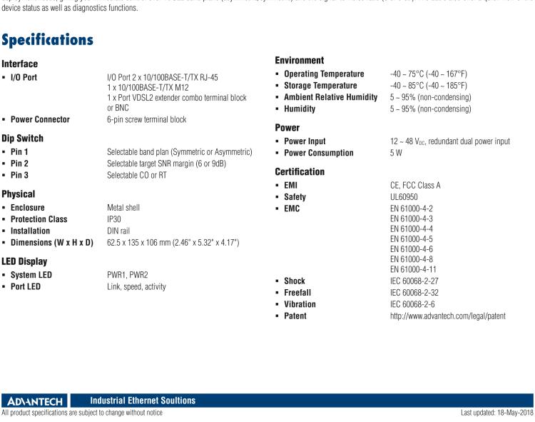 研华EKI-1751I Hardened Ethernet Extender, 100Mbps, VDSL2, M12
