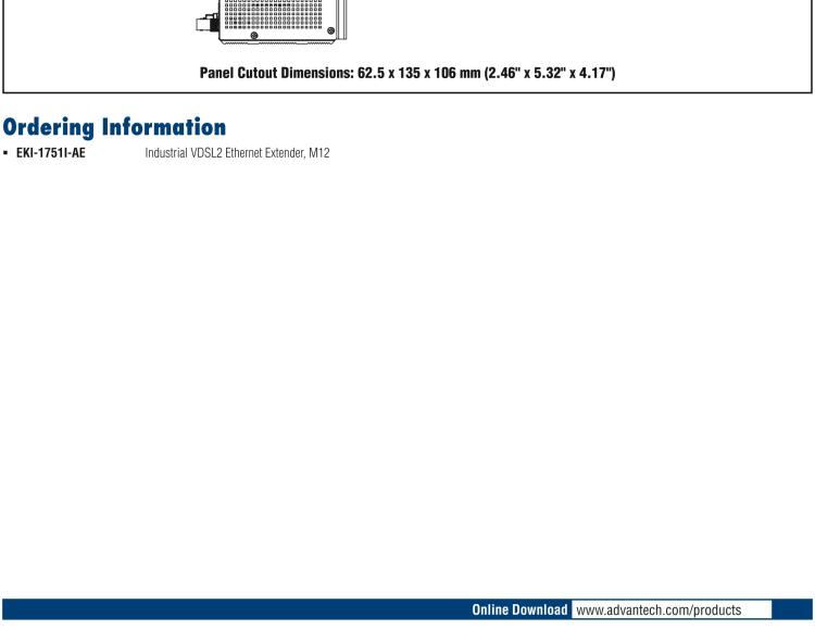 研华EKI-1751I Hardened Ethernet Extender, 100Mbps, VDSL2, M12