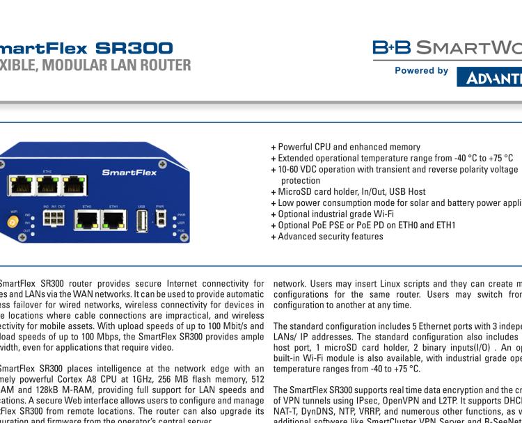 研华BB-SR30000110-SWH SmartFlex, Global, 5x Ethernet, Plastic, Without Accessories