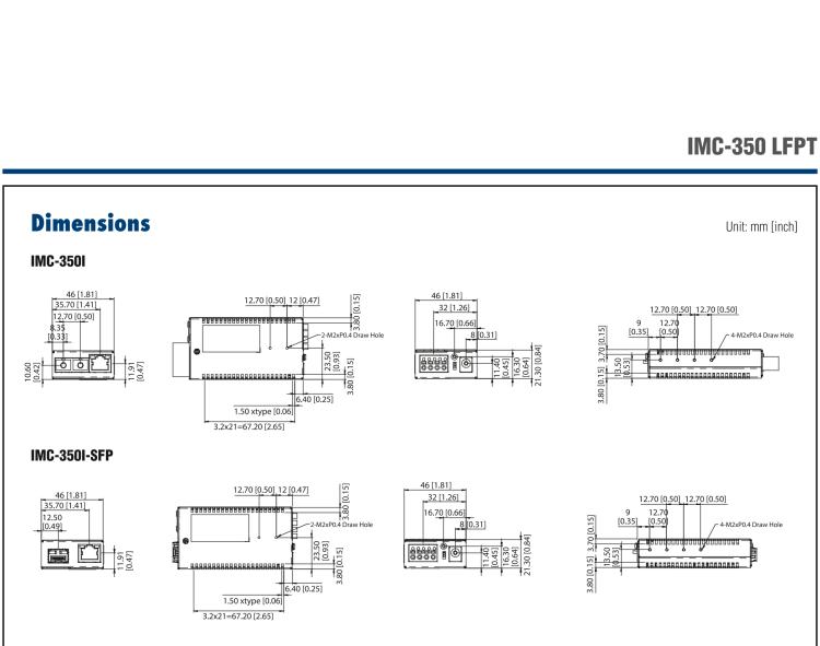 研华IMC-350-MM-A Mini Media Converter, 100Mbps, Multimode 1300nm, LFPT, 5km, SC