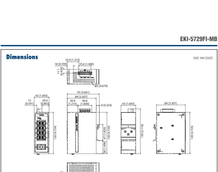 研华EKI-5729FI-MB 8-Port + 2 SFP Entry-Level Managed Switch
