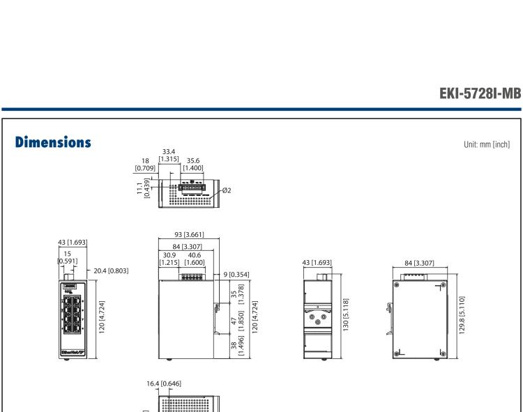 研华EKI-5728I-MB 8 Ports Entry-Level Managed Switch