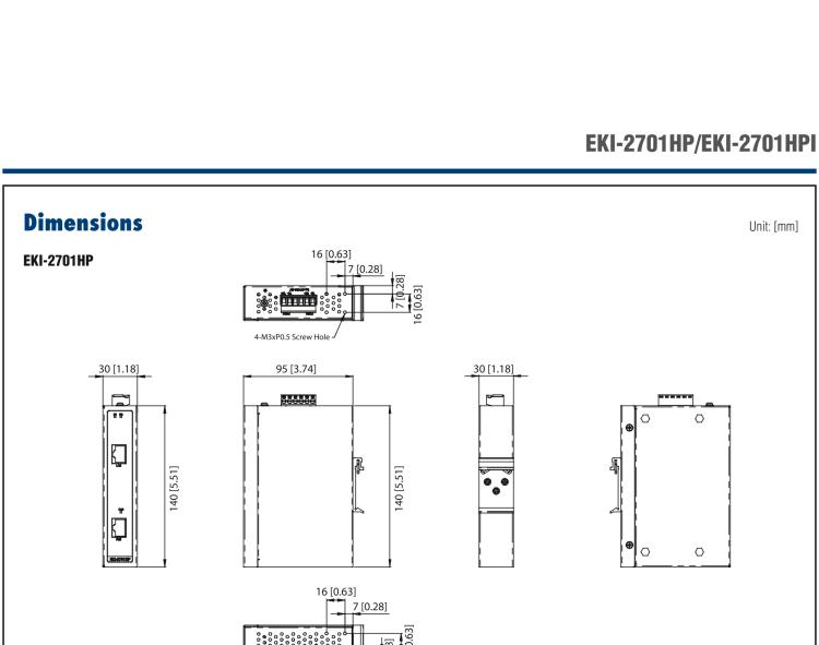 研华EKI-2701HP 1GE PoE Injector, IEEE802.3af/at, 24~48VDC