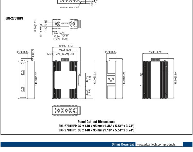 研华EKI-2701HPI IEEE 802.3af/at 工业宽温型PoE分离器