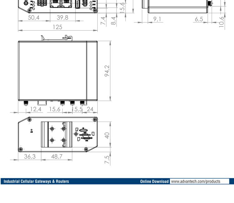 研华BB-SR31010410 SmartFlex, Global, 3x Ethernet, 1x RS232, 1x RS485, Wi-Fi, Plastic, Without Accessories
