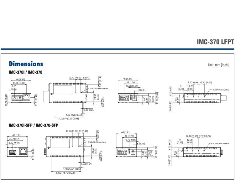 研华IMC-370-MMST-B Miniature Media Converter, 1000TX/SX, Multi-mode 850nm, LFPT, 550m, ST type, w/o AC adapter