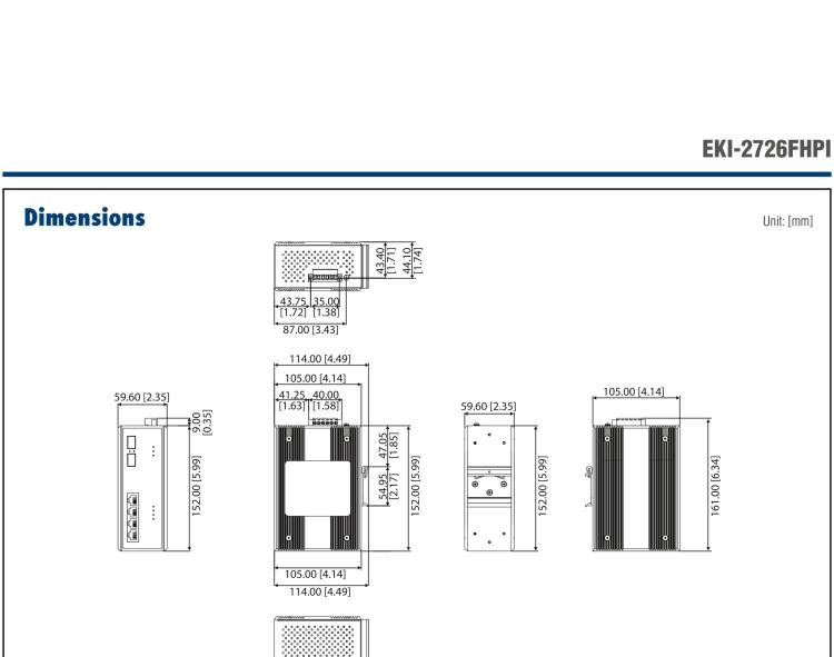 研华EKI-2726FHPI 4G+2 SFP W/ 4 IEEE 802.3 大功率宽温 PoE 工业以太网交换机