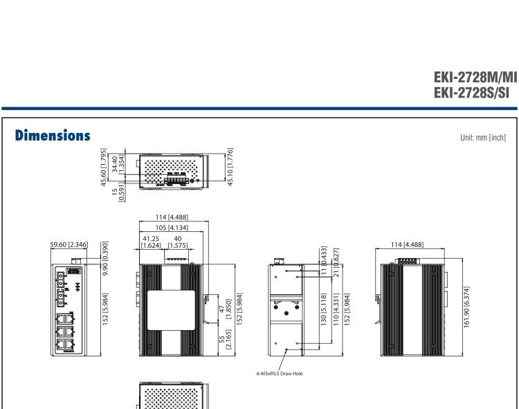 研华EKI-2728MI 6GX+2G多模光纤端口全千兆宽温非网管型工业以太网交换机